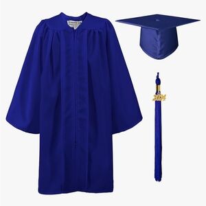 ⭐️Child blue graduation cap, gown, and tassel set